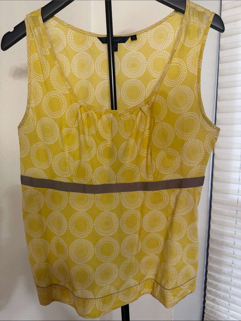 Boden Yellow Circle-Print Sleeveless Camisole